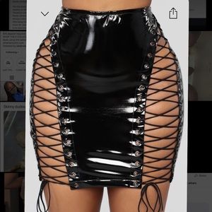 Laced Up Latex Skirt